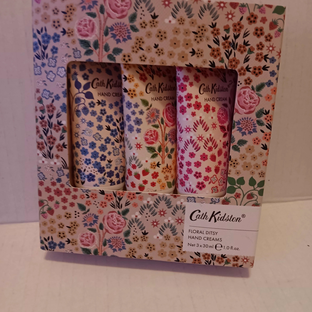 Cath Kidston Floral Ditsy Hand Cream Trio Vitamin E Shea Butter Scented New